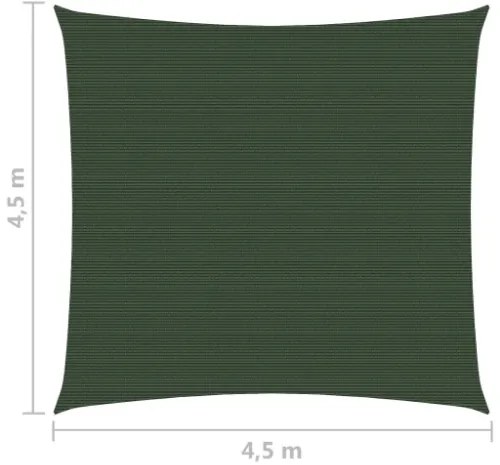 Vela Parasole 160 g/m² Verde Scuro 4,5x4,5 m in HDPE