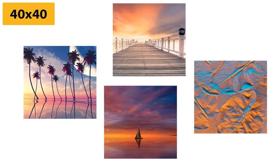 Set di quadri – Paesaggio marino in colori splendidi