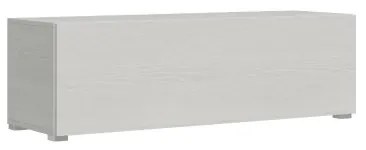 Base TV a ribalta a terra con foro passacavi Isoka 133 cm Bianco Frassino
