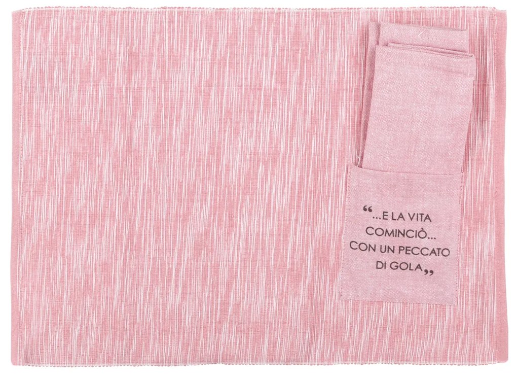 Set tovaglietta con tovagliolo scritta Quotes