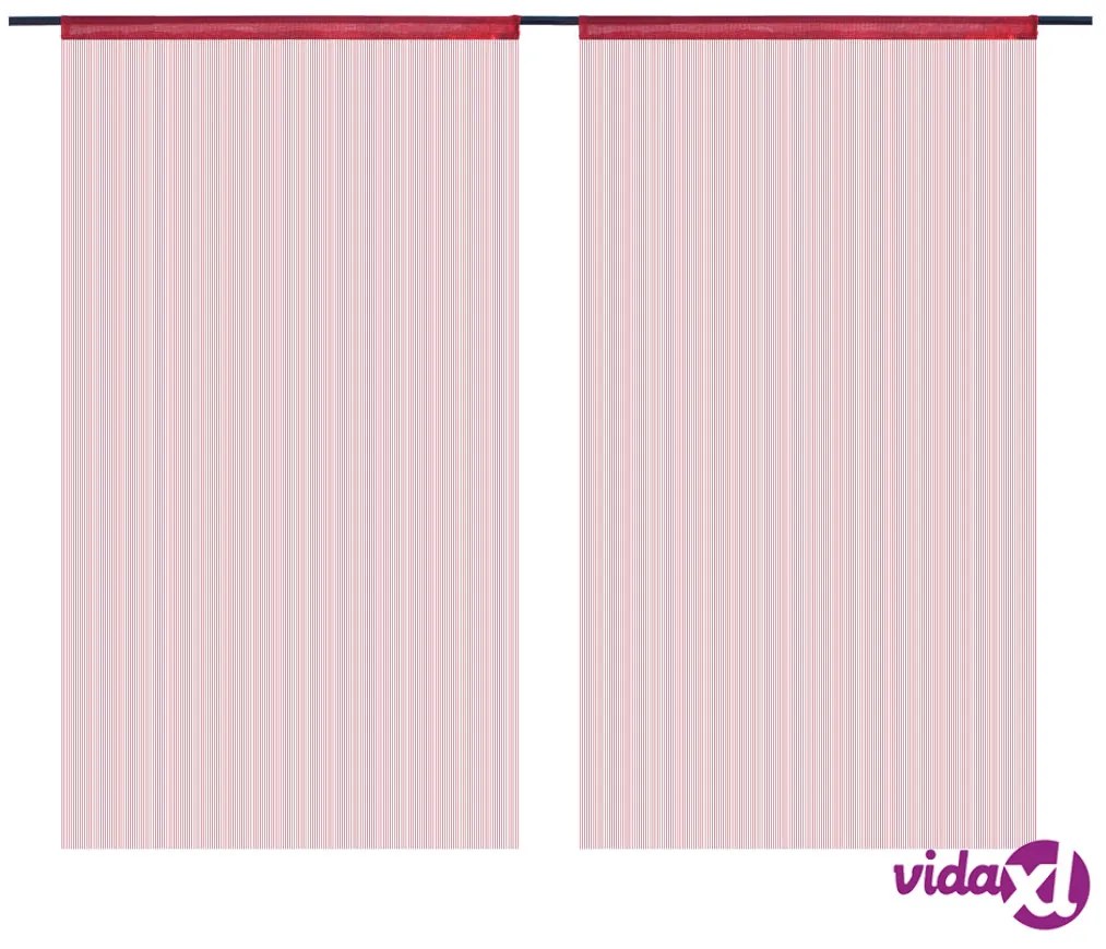 vidaXL 2 Pz Tende a Fili 100x250 cm Rosso Borgogna