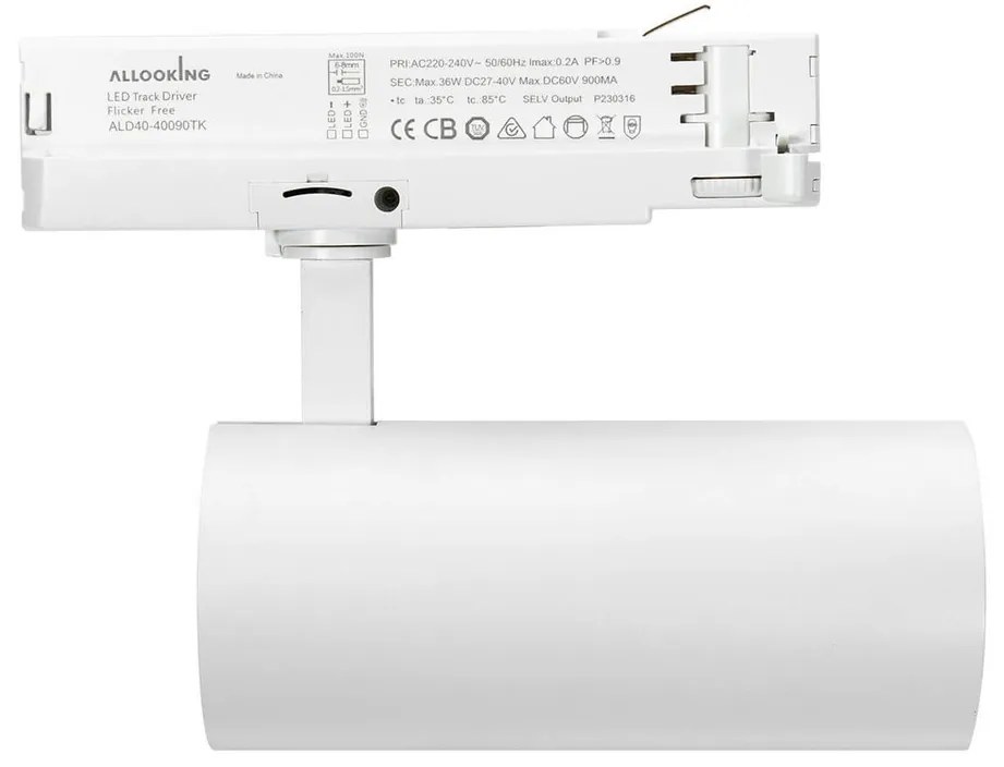 Faro LED 40W Trifase CCT Bianco Variabile Angolo 38/60° dimm. TRIAC Colore Bianco Variabile CCT