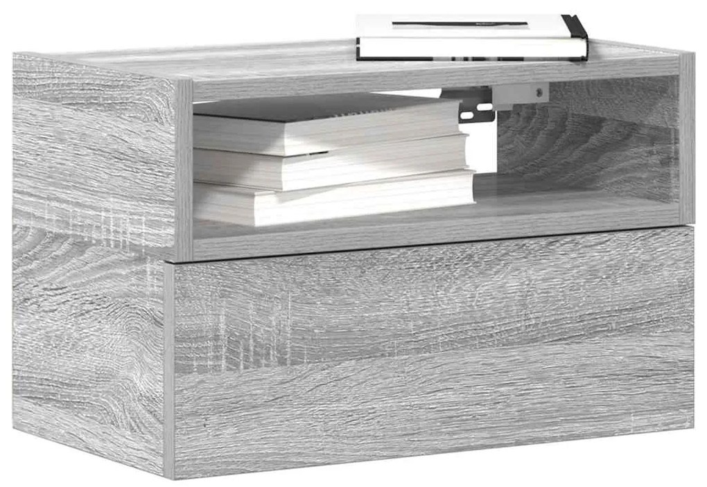 Comodini A Muro 2 Pz Grigio Sonoma 45x26x28,5 Cm /