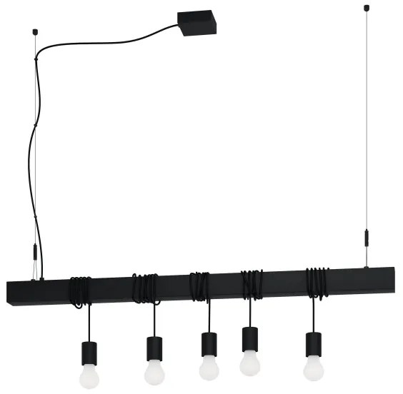 Eglo 39937 - Lampadario a sospensione con filo TOWNSHEND-B 5xE27/40W/230V nero