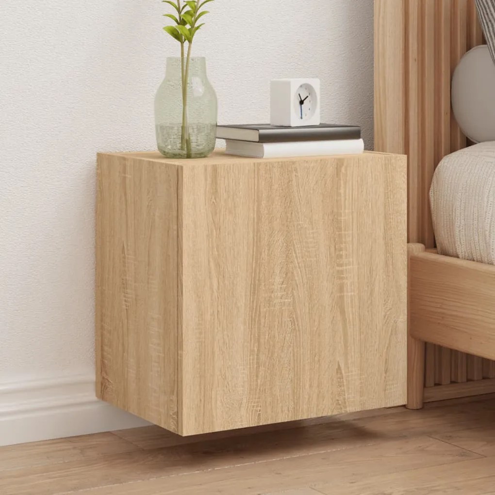 Mobili Tv Muro 2pz Rovere Sonoma 40,5x30x40cm Legno Multistrato /