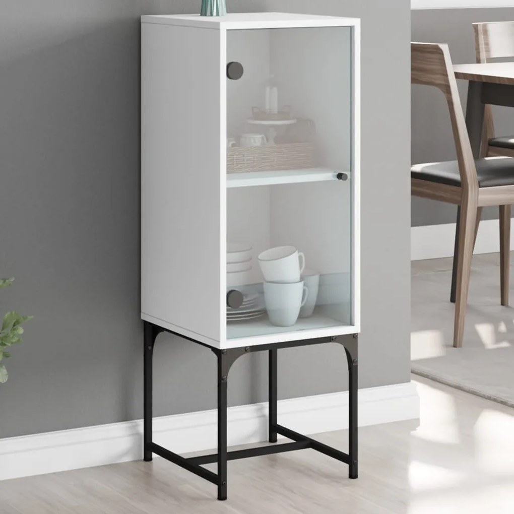 Mobile Con Anta İn Vetro Bianco 35x37x100 Cm /