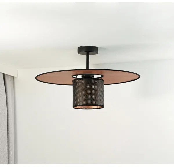 Duolla - Lampadario a plafone TOKYO SHINY 1xE27/15W/230V diametro 50 cm nero/rame