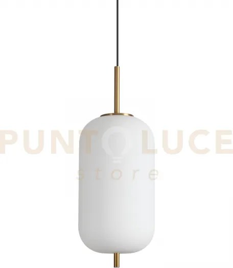 Umile sospensionei led 3000k 20w  2050 lm oro satinato e vetro bian...