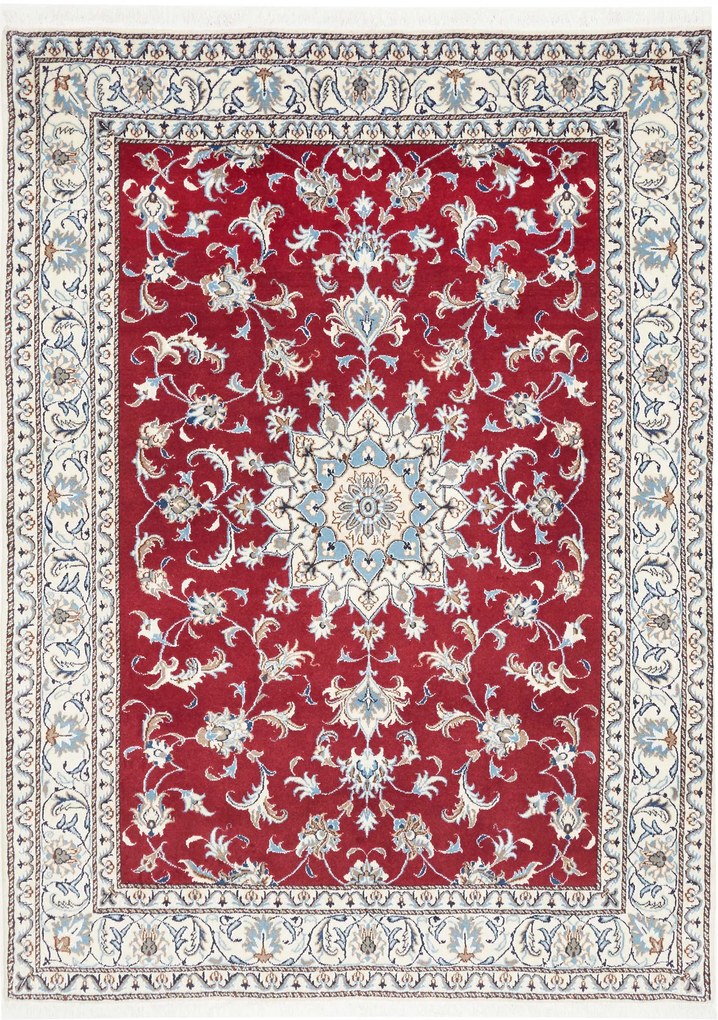 Nain Tappeto 230x160 Rosso (Iran) Annodato A Mano