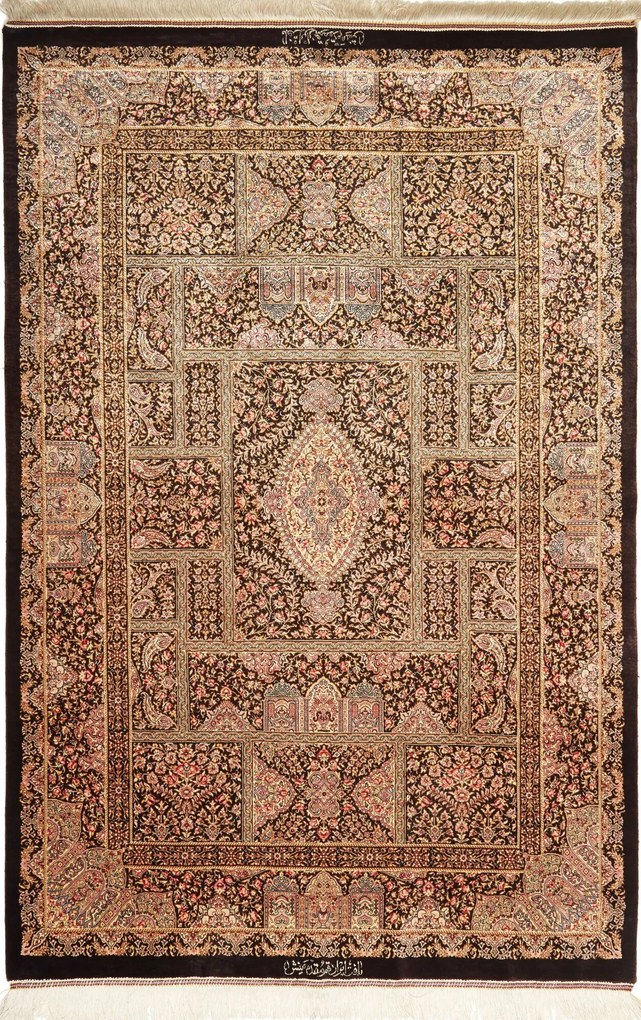 Ghom Tappeto 160 x 110 Rosso (Iran) Annodato A Mano