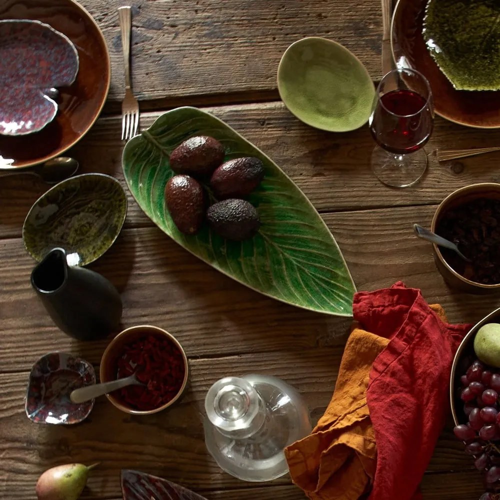 Piatto da portata in gres verde Riviera, 40 x 17 cm - Costa Nova