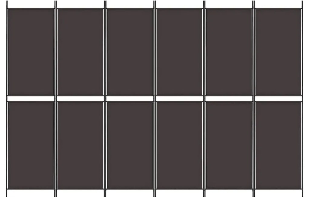 Divisorio a 6 pannelli marrone 300x200 cm in tessuto