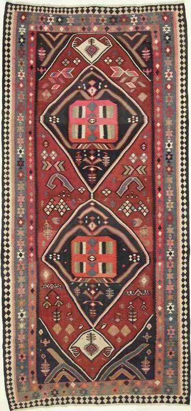 Kilim Tappeto persiano 170 x 350 Rosso (Iran) Tessuto A Mano