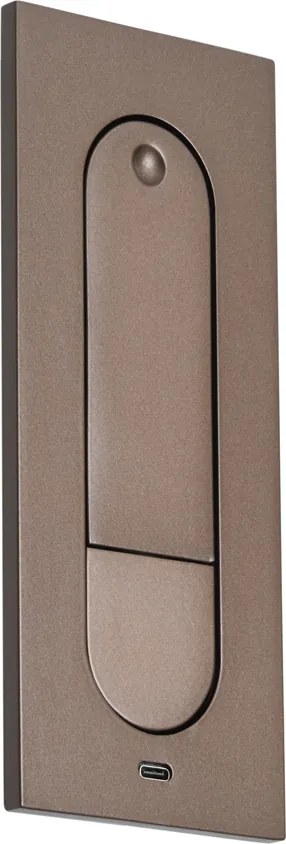 Set di 2 lampade da parete moderne bronzo scuro con LED e porta USB-C - Hilton