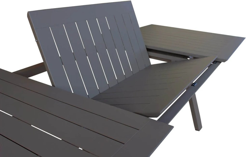 SPLENDOR - set tavolo in alluminio cm 200/300 x 110 x 75 h con 10 poltrone Splendor