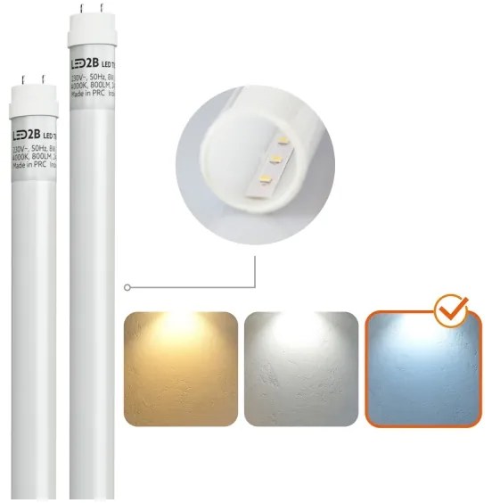 Brilagi -Lampada fluorescente tecnica LED OPTIMA T8 2xG13/18W/230V 6500K IP65 128 cm