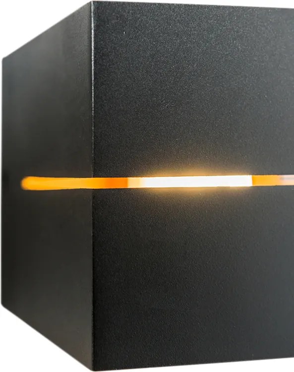 Set di 4 lampade da parete smart nere con oro 9,7 cm incl. WiFi G9 - Transfer Groove