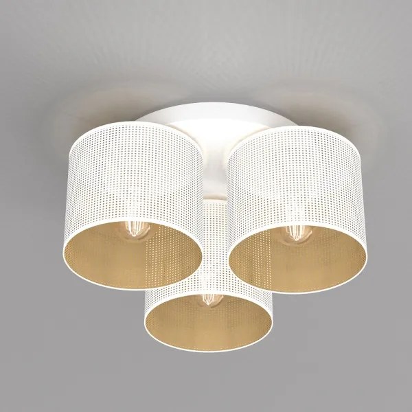 Lampadario a plafone LOFT SHADE 3xE27/60W/230V bianco/oro