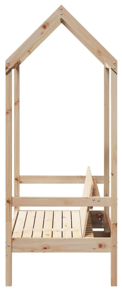 Panchina con tetto 117,5x70x176,5 cm in legno massello di pino