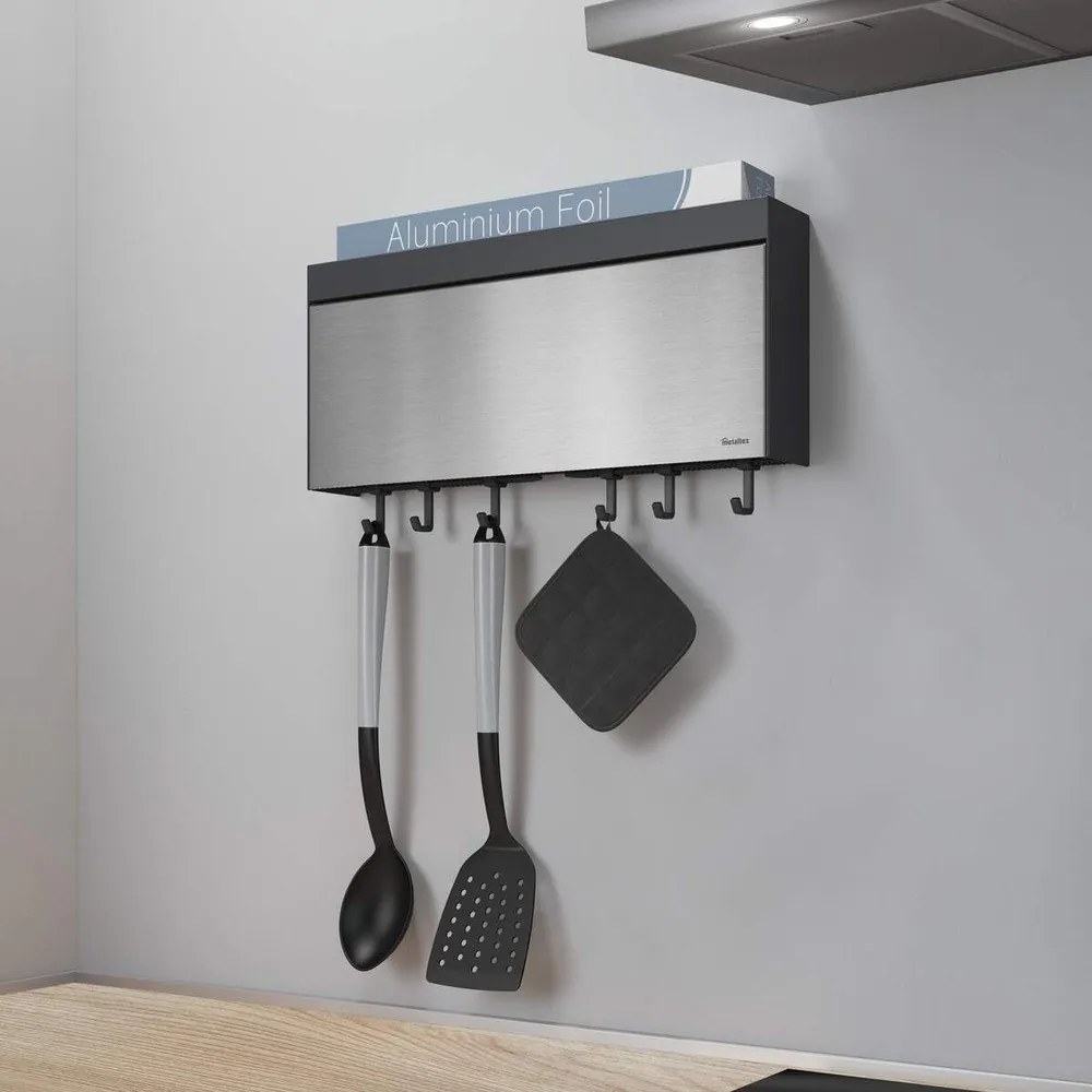 Porta rotolo e pellicole da appendere per cucina Tango Inox - Metaltex
