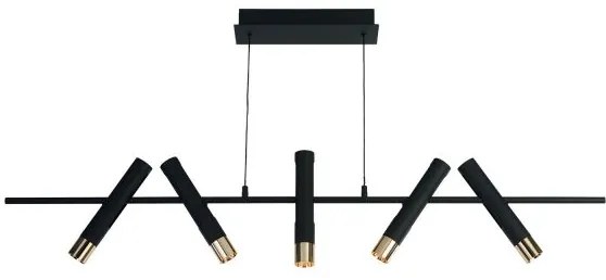 Cilindro 5lt bar pendant - metallo nero e oro