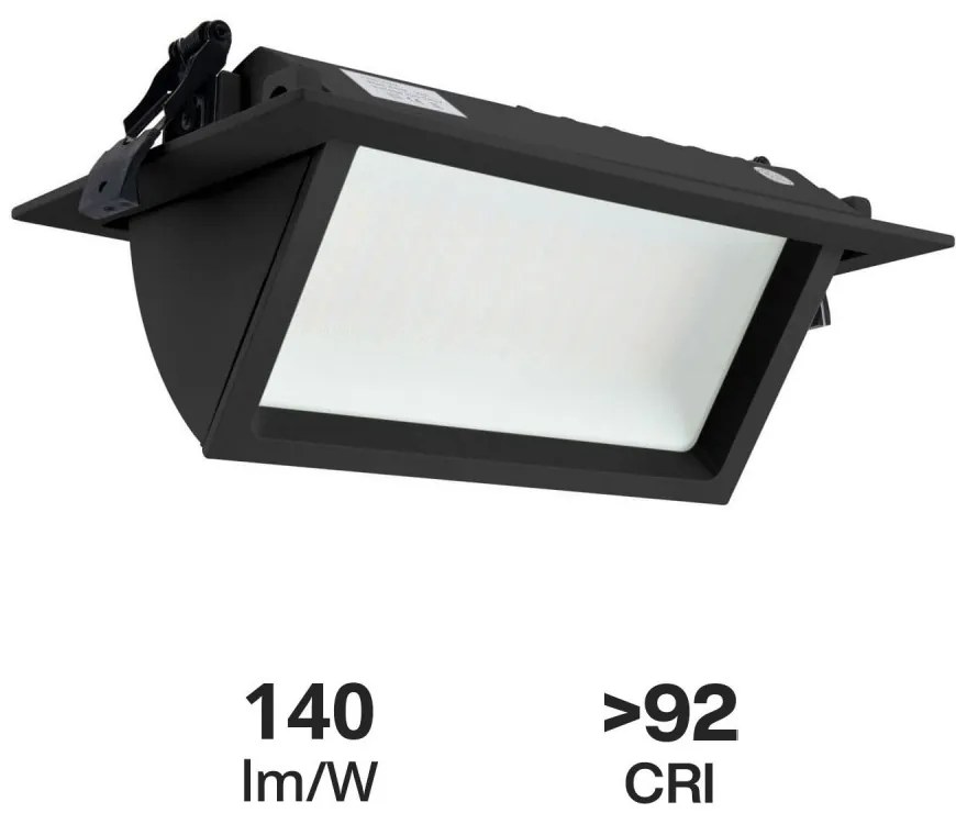 Faro LED da Incasso 44W, Foro 210x130, Nero con driver Philips Colore Bianco Naturale 4.000K