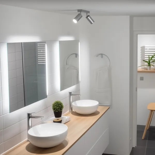 Brilagi - Luce Spot da bagno SELE 2xGU10/30W/230V IP44 argento