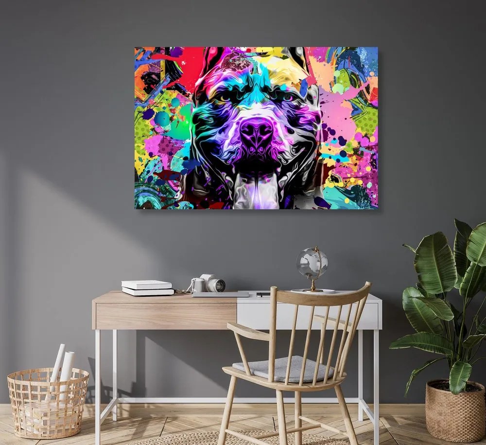 Stampa su tela – Illustrazione di cane colorata