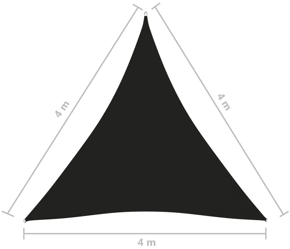 Parasole a Vela Oxford Triangolare 4x4x4 m Nero
