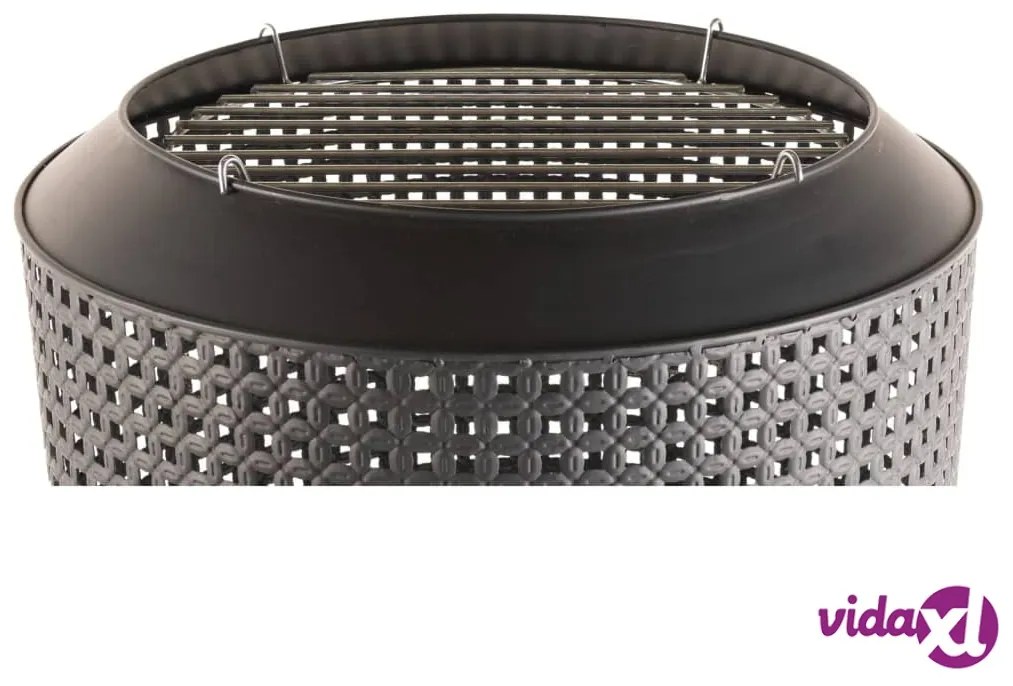 RedFire Braciere con Griglia per Barbecue Midland Nero