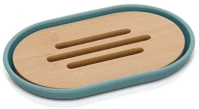 Porta sapone da appoggio acquamarina in abs e bambù Surf