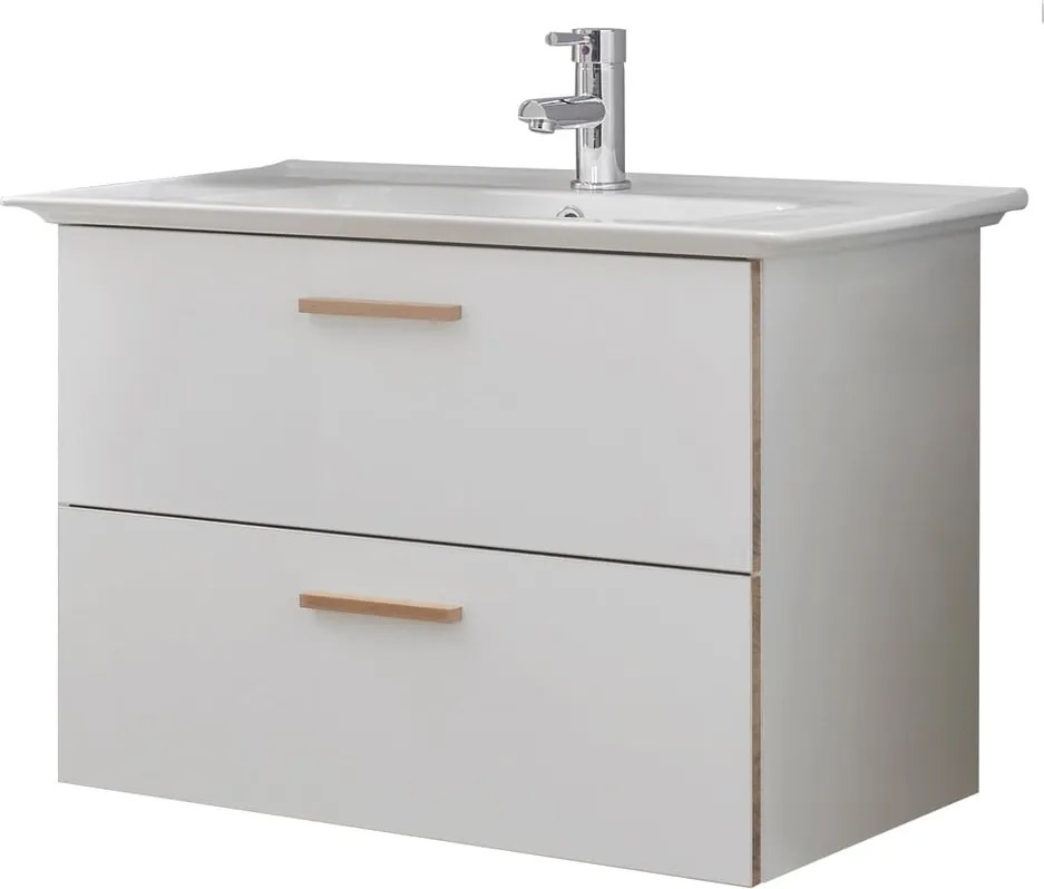 Lavabo in ceramica bianca senza miscelatore 80x47 cm Set 931 - Pelipal