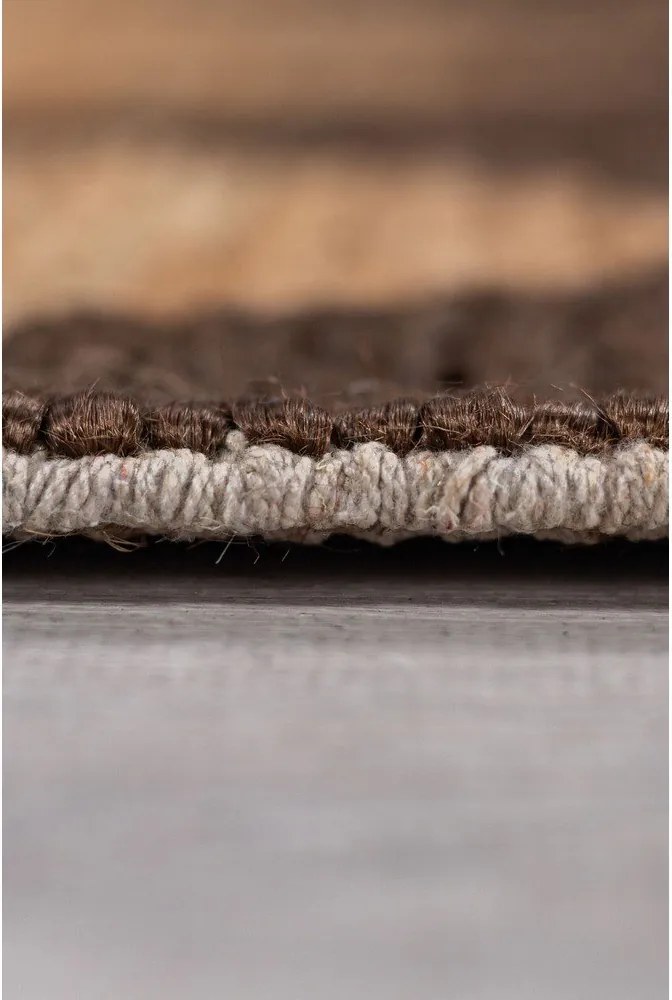 Passatoia marrone/di colore naturale in misto iuta tessuta a mano 60x230 cm Effie Diamond – Flair Rugs