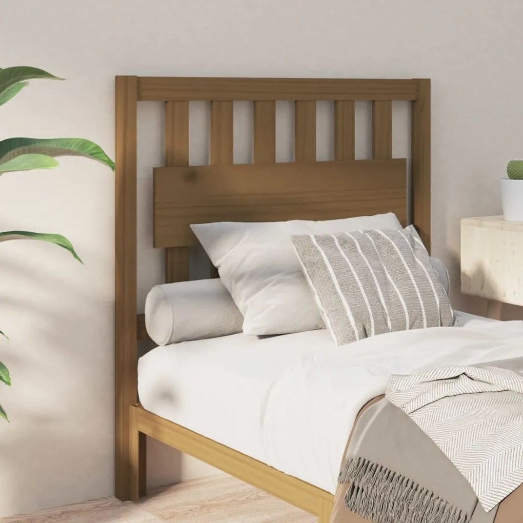 Testiera Per Letto Ambra 95,5x4x100cm İn Legno Massello Di Pino /