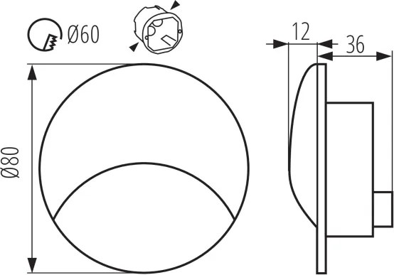 Kanlux 39132 - Lampada LED per scale EXIN LED/2,5W/230V 4000K IP65 rotonda bianca