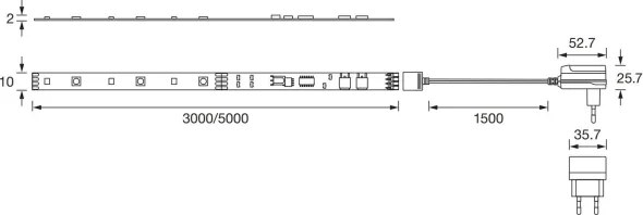 Ledvance - Striscia LED RGBW dimmerabile FLEX 3m LED/10W/230V + +TC