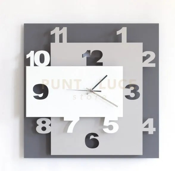 Orologio da parete moderno ziggurat fango bianco e sabbia