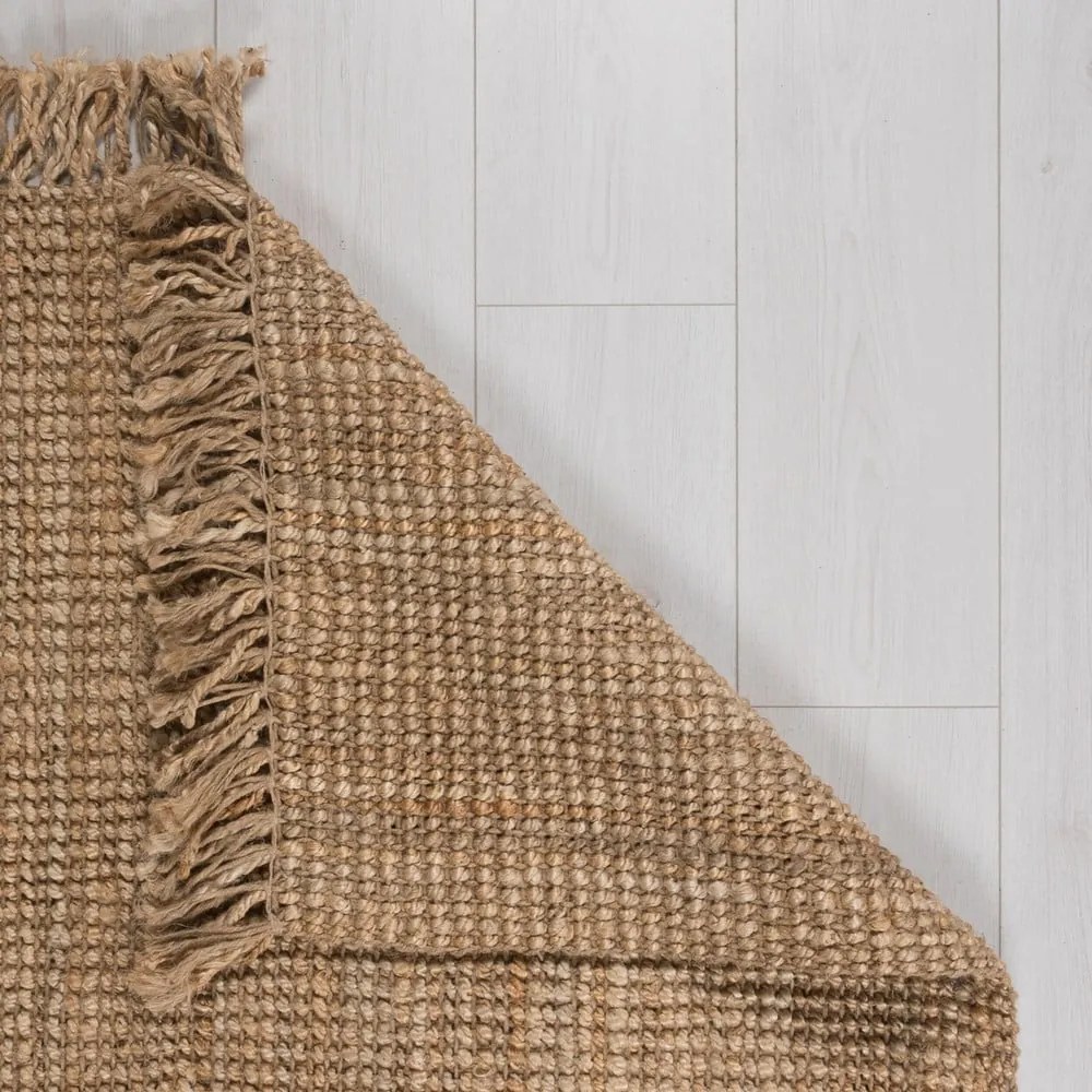 Passatoia in juta intrecciata a mano di colore naturale 60x150 cm Jute Boucle - Flair Rugs