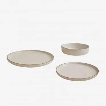 Servizio Da Tavola In Gres Ronilena Da 12 Pezzi Tapioca Beige - Marrone - Sklum