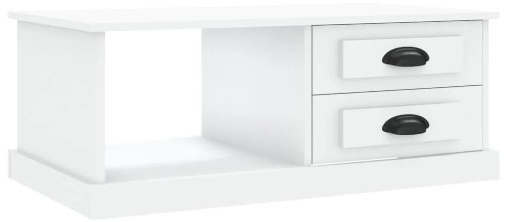 Tavolino da salotto bianco 90x50x35 cm in legno multistrato