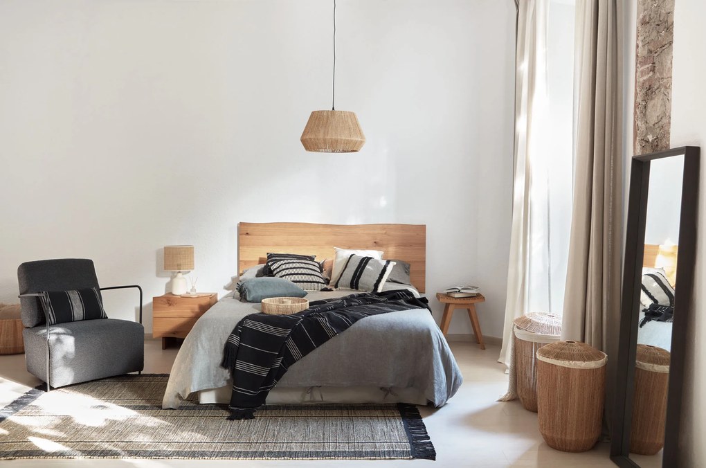 Kave Home - Testiera Rasha impiallacciata rovere finitura naturale per letto da 160 cm