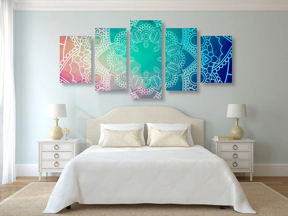 Quadri 5 pezzi – Mandala pastello