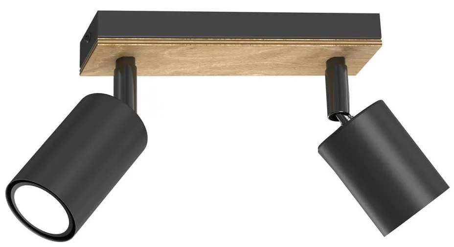 Faretto TULON 2xGU10/8W/230V nero/quercia