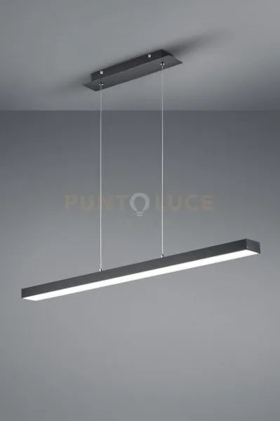 Agano sospensione led rettangolare metallo nero satinato con dimmer...