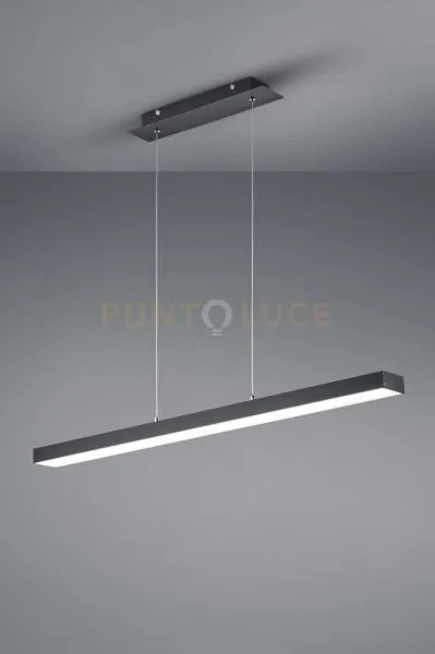 Sospensione led rettangolare metallo nero satinato con dimmer a sca...