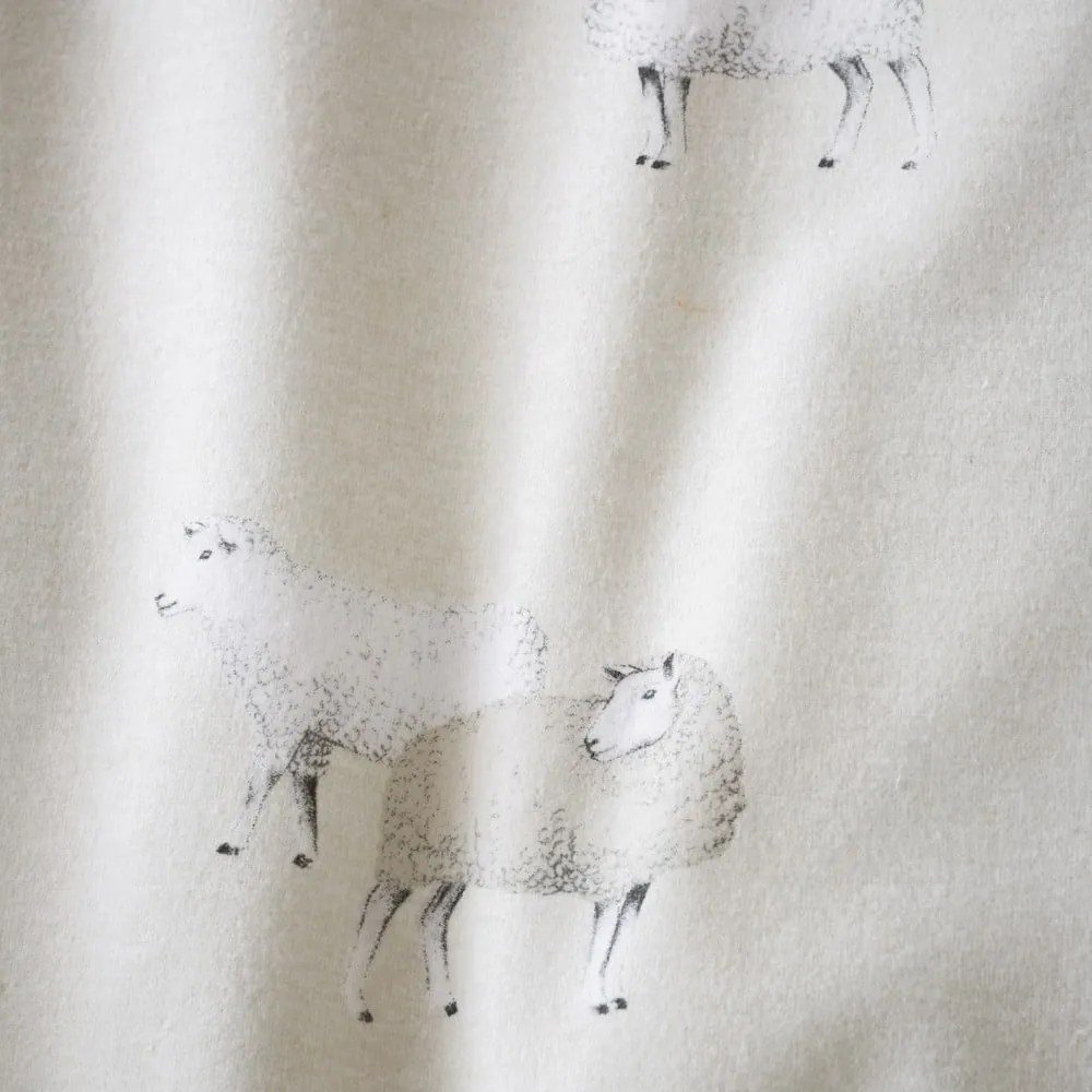 Biancheria da letto in flanella beige per letto matrimoniale 200x200 cm Sheep - Catherine Lansfield