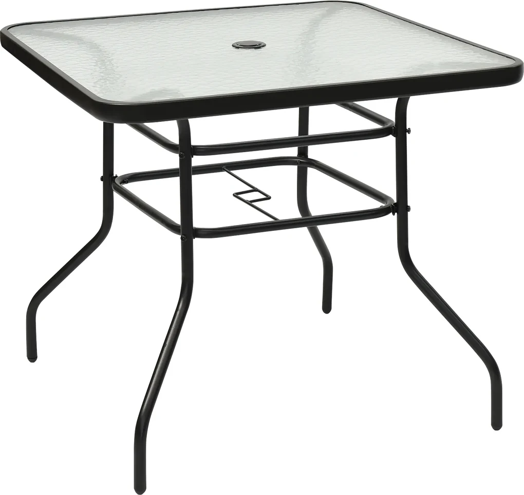 Set Di 2 Tavolini In Metallo Con Piano In Vetro Temperato - Design Quadrato 40,6 Cm, Impilabili, Per Esterno E Interno, Balcone E Giardino - Colore Bronzo - 6