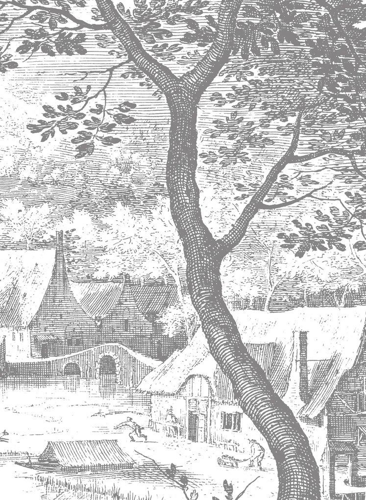 KEK Amsterdam Carta da parati panoramica Engraved Landscapes 7 - BW - 1.948m Breite