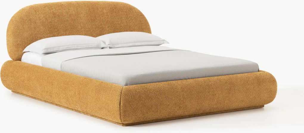 Letto imbottito in teddy bouclé Alba