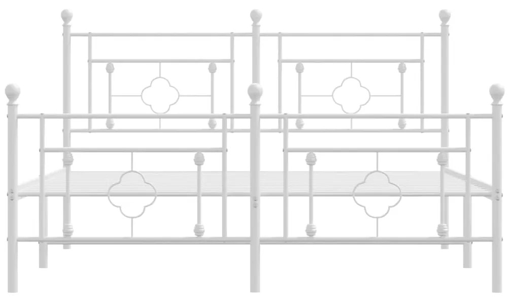 Giroletto con testiera e pediera metallo bianco 160x200 cm